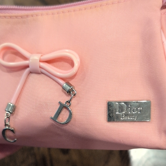 Dior Blush Pink Cosmetic Bag with Bow Accent - Picture 3 of 5